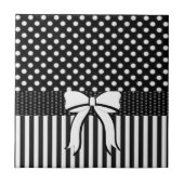 Keramische Tegel Witte en zwarte poolstaven Tegeltje (Voorkant)