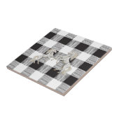 Keramische Tegel Witte en zwarte spelden Tegeltje (Zijkant)