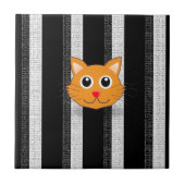 Keramische Tegel Witte en zwarte tapijten Tegeltje (Voorkant)