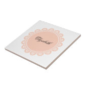 Keramische Tegel Witte roze kant Tegeltje (Zijkant)