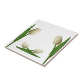 Keramische tegel witte tulpen bloem tegeltje (Zijkant)