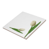 Keramische Tegel Witte Tulpen Floral Tegeltje (Zijkant)