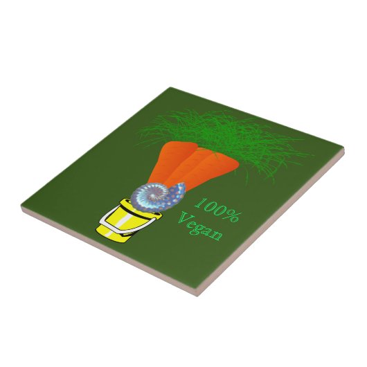 Keramische Tegel wortelen, 100% Groen veen Tegeltje (Zijkant)