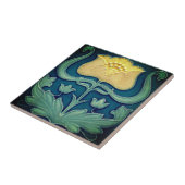 Keramische Tegel - Yellow Flower Art Nouveau Tegeltje (Zijkant)