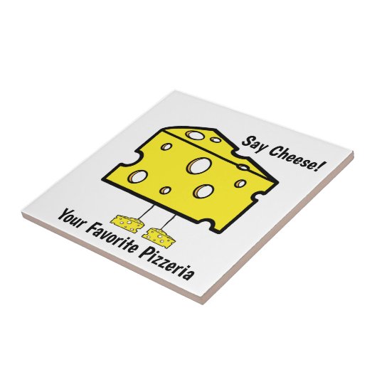 Keramische Tegel Zeg kaas favoriete Pizzeria Pizza Tegeltje (Zijkant)