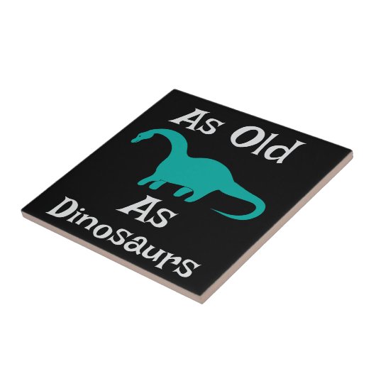 Keramische tegel zo oud als dinosauriërs tegeltje (Zijkant)