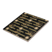 Keramische Tegel Zwart Country Rope Tegeltje (Zijkant)