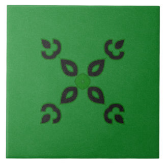 Keramische Tegel - Zwart en groen getextureerd des Tegeltje