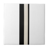 Keramische Tegel Zwart-wit Streep Tegeltje (Voorkant)