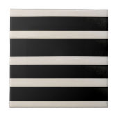 Keramische Tegel Zwart-wit Streep Tegeltje (Voorkant)