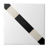 Keramische Tegel Zwart-wit Streep Tegeltje (Voorkant)