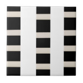 Keramische Tegel Zwart-wit Streep Tegeltje (Voorkant)