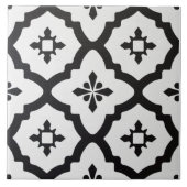 Keramische Tegel - Zwart-wit Victoriaans patroon Tegeltje (Voorkant)