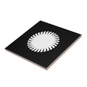 Keramische Tegel Zwart Wit Zon Tegeltje (Zijkant)
