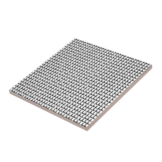 Keramische Tegel Zwart-witte vierkanten Tegeltje (Zijkant)