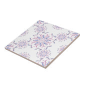 Keramische tegelroze en blauw tegeltje (Zijkant)