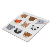 Keramische tegels - Baby dierlijke hoofden Tegeltje (Zijkant)