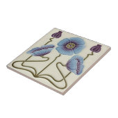 Keramische Tegels - Blauwe papavers Tegeltje (Zijkant)