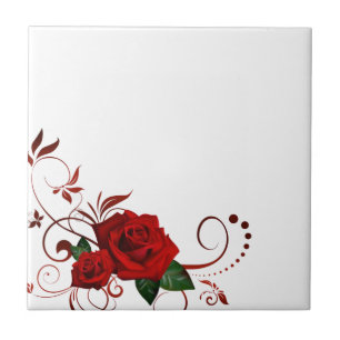 Keramische tegels, Floral Red Rose Tegeltje