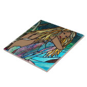 Keramische tegels - geslepen zeeglazen tegeltje (Zijkant)