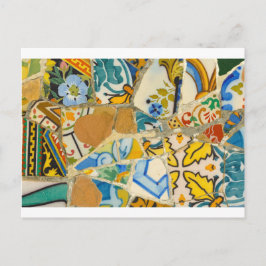 Keramische Tegels in Parc Guell in Barcelona, Span Briefkaart