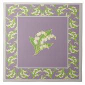  keramische tegels: Lilies van de vallei, Mauve Tegeltje (Voorkant)