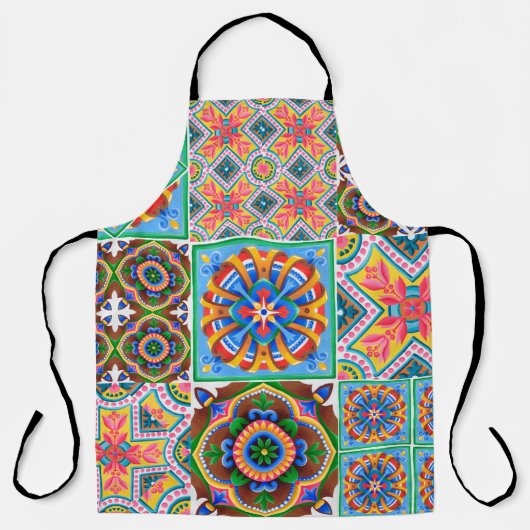 Keramische tegels, majolica, ornamentabstract, ara schort (Voorkant)