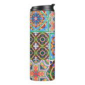 Keramische tegels, majolica, ornamentabstract, ara thermosbeker (Gedraaid links)