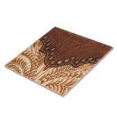 Keramische tegels met bekleed leder tegeltje (Zijkant)