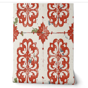 Keramische tegels met vintage bloempatroon behang