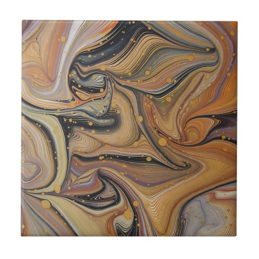 Keramische tegels met zwarte en goudvloer tegeltje (Voorkant)