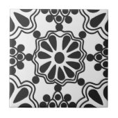 Keramische Tegels - Mexican Pattern B/W Tegeltje (Voorkant)