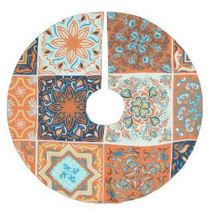 Keramische tegels ornamenten: abstract patroon. kerstboom rok
