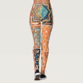 Keramische tegels ornamenten: abstract patroon. leggings (Achterkant)