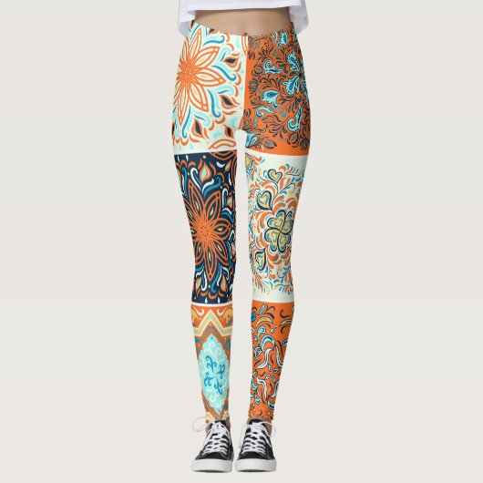 Keramische tegels ornamenten: abstract patroon. leggings (Voorkant)