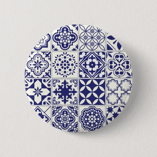 Keramische tegels patroon ronde button 5,7 cm (Voorkant)