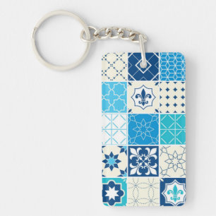 Keramische tegels patroon sleutelhanger