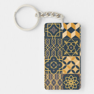 Keramische tegels patroon sleutelhanger