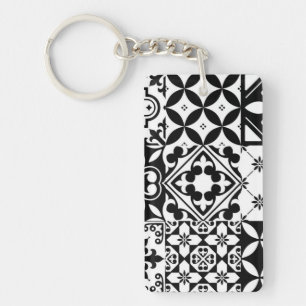 Keramische tegels patroon sleutelhanger