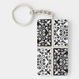 Keramische tegels patroon sleutelhanger