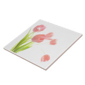 Keramische tegels Roze Tulp flower Retroof trivet Tegeltje (Zijkant)