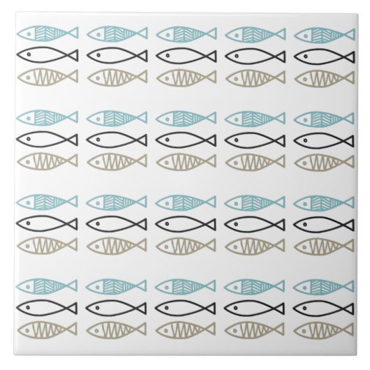 Keramische tegels - Scandinavische vis Tegeltje (Voorkant)