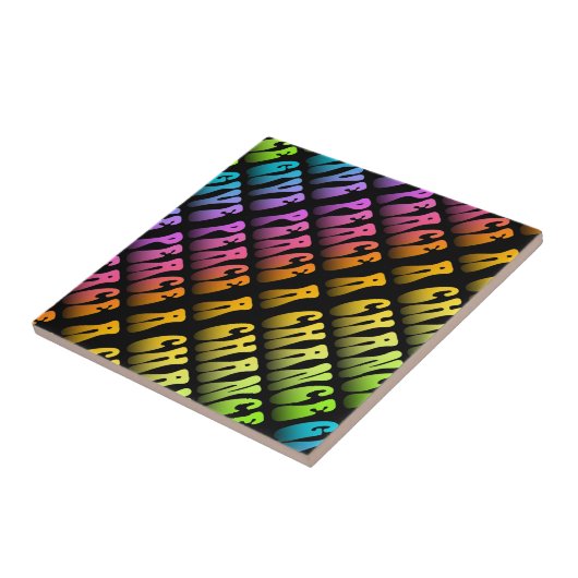 KERAMISCHE TEGELS, TRIVETS - GEEF VREDE EEN KANS TEGELTJE (Zijkant)