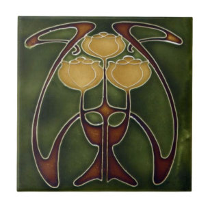 Keramische tegels - Tulieren Art Nouveau Reproduct Tegeltje