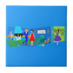 Keramische tegels van keramische keramische kerami tegeltje<br><div class="desc">Deze atoompalmstaarten keramische tegel is kitschy-verfijning op zijn meest fantastische manier! De stijl van de jaren '60, het minimalistische kunstontwerp kenmerkt een moderne, moderne steenhaard in een schaduw van blauw die perfect met de heldere kobalt van de rest van de woonkamer coördineert. Je ziet een spectaculair uitzicht van de tropische...</div>