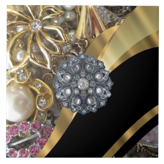 Keramische tegels, zwart-wit tegeltje (Voorkant)