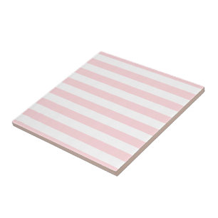 Keramische tegelstreep roze & witte streep tegeltje