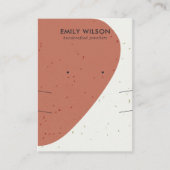 KERAMISCHE TERRACOTTA LANGE KETTING OORBEL DISPLAY VISITEKAARTJE (Voorkant)