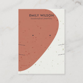 KERAMISCHE TERRACOTTA LANGE KETTING OORBEL DISPLAY VISITEKAARTJE