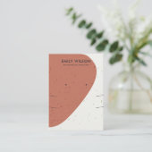 KERAMISCHE TERRACOTTA LANGE KETTING OORBEL DISPLAY VISITEKAARTJE (Staand voorkant)